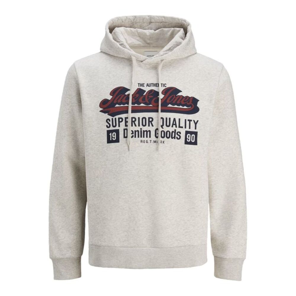 Jack And Jones Mens Denim Goods Hoodie / White Melange